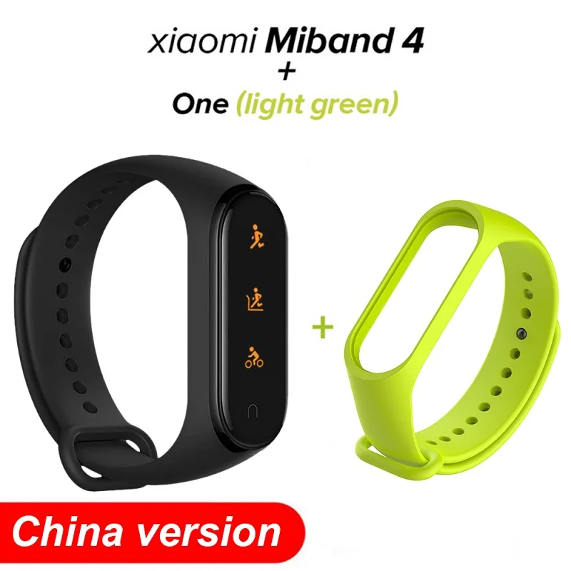 add Green Strap Глобальная версия Mi Band 4, смарт-браслеты Miband 4, браслет, пульсометр, фитнес, 135 мА/ч, цветной, Bluetooth 5,0, спортивный, водонепроницаемый браслет - Цвет: add Green Strap