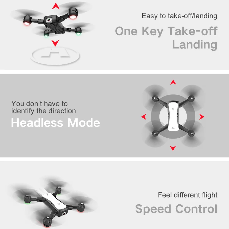 Радиоуправляемый Дрон с двойной камерой HD 4K Wi-Fi FPV RC вертолет умный складной