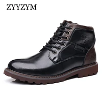 men boots leather autumn winter vintage ankle boot lace up footwear fashion casual shoes eur size 38 48