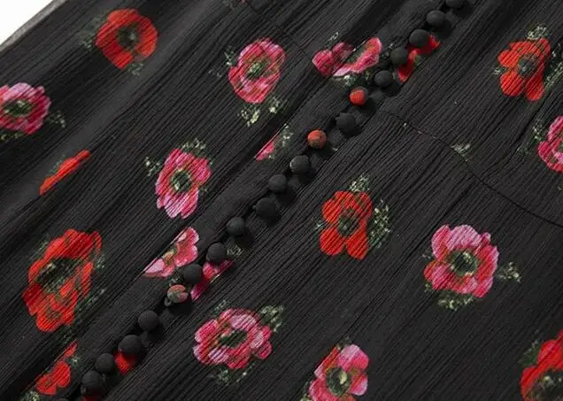 

2020 Summer Midi Dress Women Floral V-neck short-sleeved romantic silk Slim soft buckle printed beach dresses Holiday