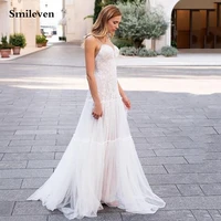 smileven sexy lace mermaid wedding dress spaghetti straps appliqued lace bridal gowns floor length vestido de noiva 2021