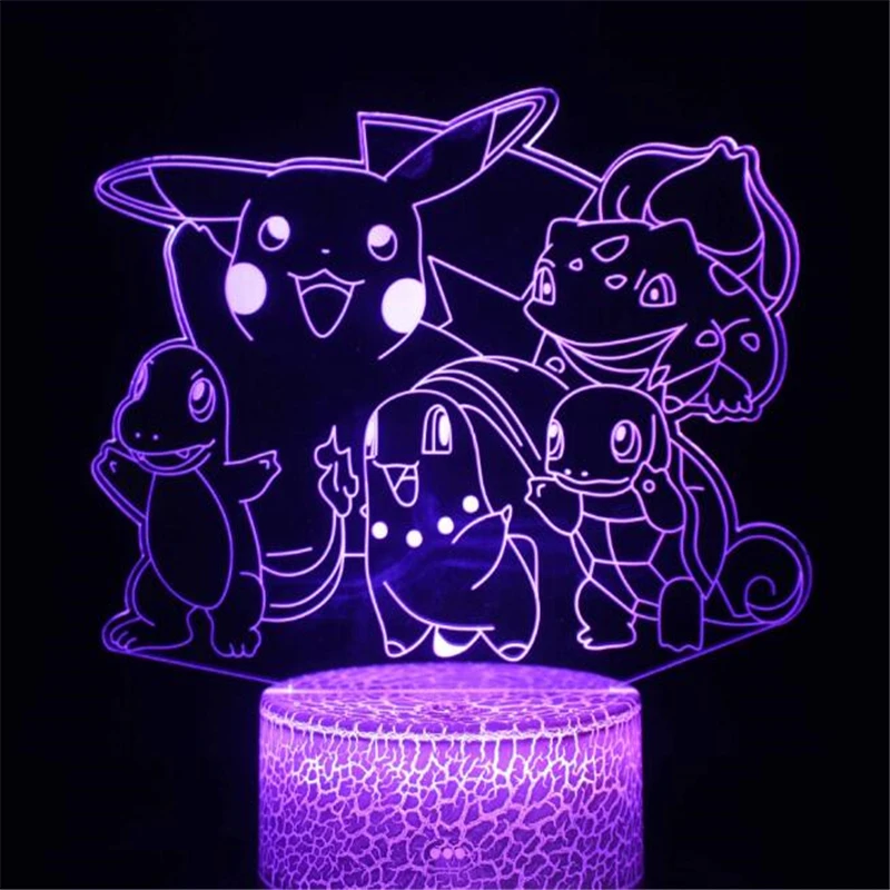 Одежда с изображением покемона Пикачу 3D лампа Аниме Драконий жемчуг