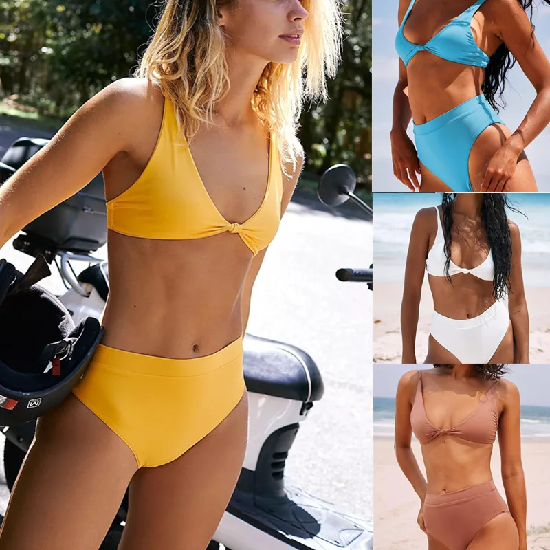 

High Waist Bikini 2021 Sexy Solid Swimsuit Women Swimwear Female Push up Bikini Set Swimming Wear for Bathing Suit Swimsuits