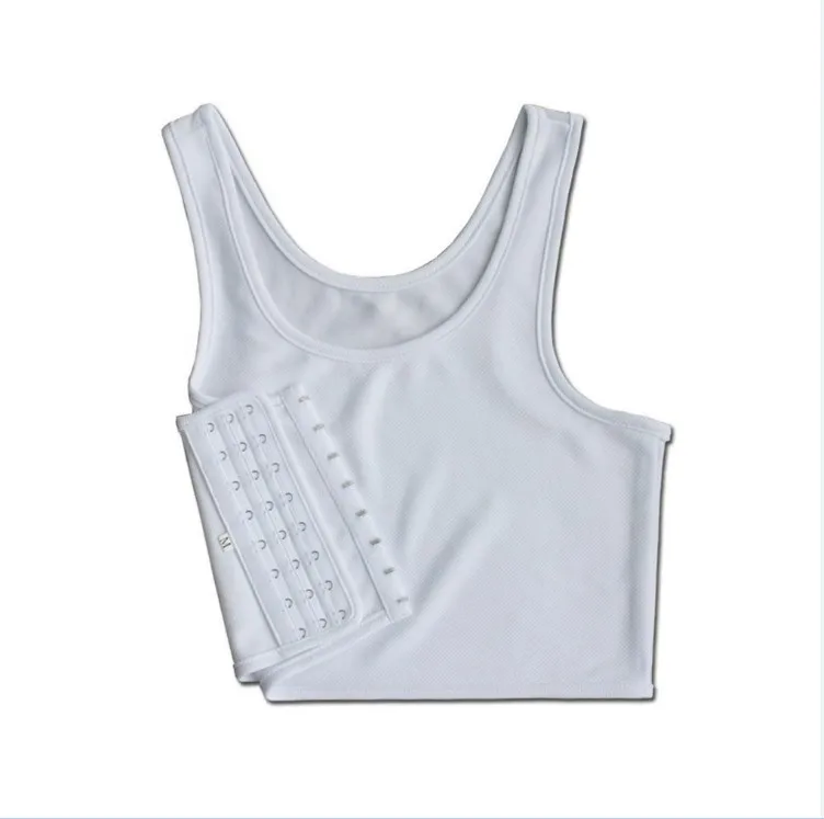 

Casual Breathable Buckle Short Chest Breast Binder Vest Tops Chest Binder Underwear Tank Tops Bandage Breathable Side Hook