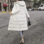 Парка женская зимняя длинная на молнии, с капюшоном и карманами