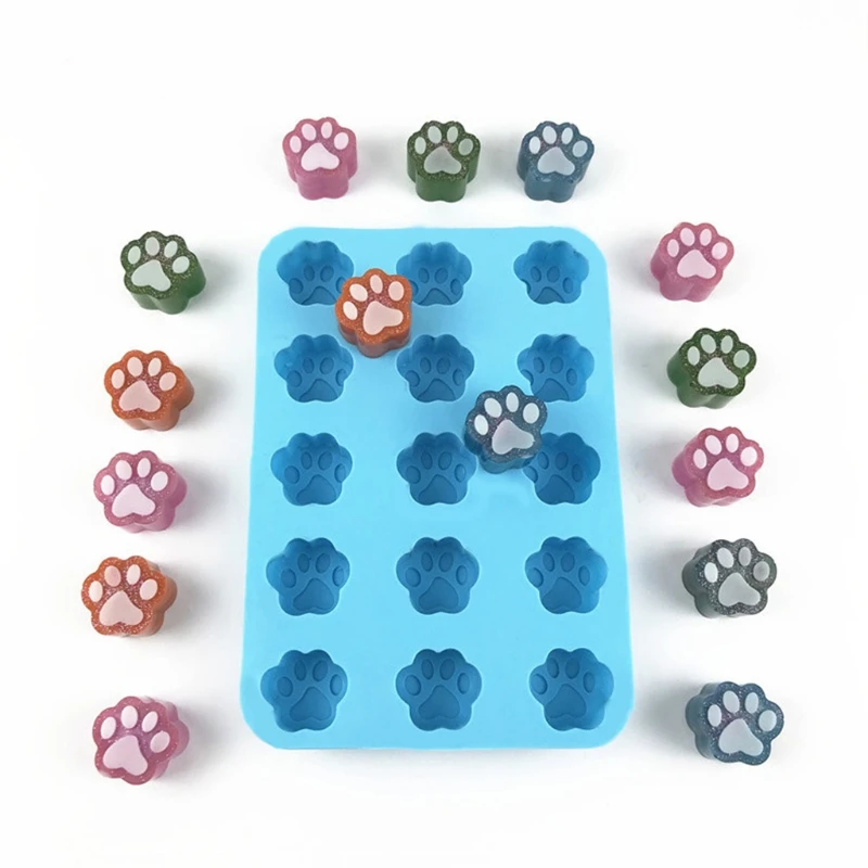 

Dog Paws Keychain Epoxy Resin Mold Earrings Pendant Silicone Mould DIY Crafts Jewelry Necklace Casting Tools