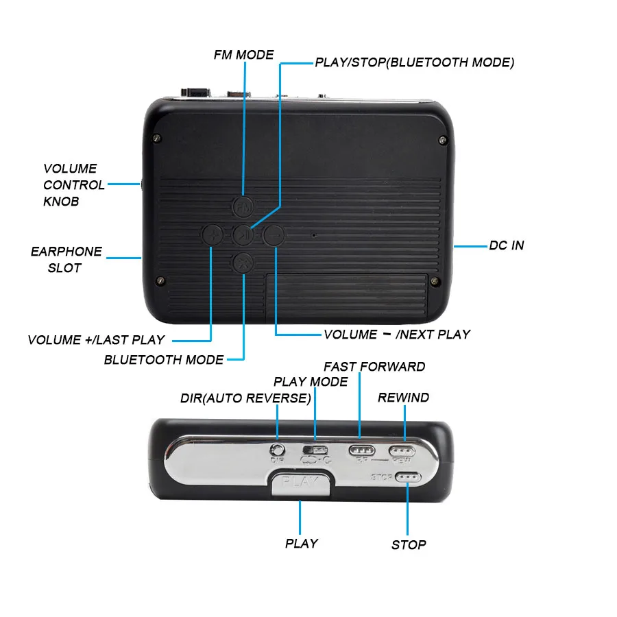 

Bluetooth Cassette Player Personal Cassette Player Portable Standalone Cassette Players FM Radio,Auto-reverse Function BT Player