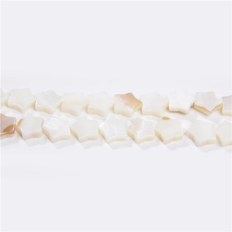 

White Natural Mother Of Pearl Shell Five-Pointed Star Shell Beads For Women DIY Jewelry Making Earrings Necklaces Strand 15''