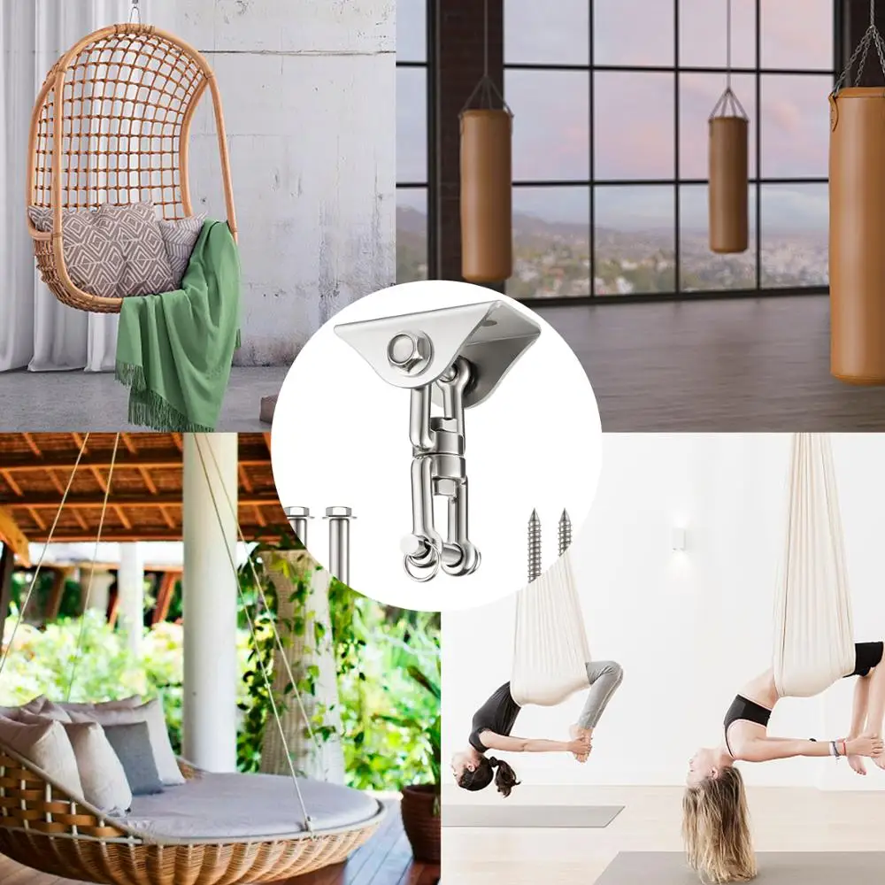 Вращающийся на 360 градусов гамак для йоги стул песочница качели крюк вешалка