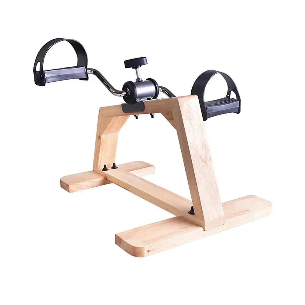 Under Desk Pedal Bike Exerciser Home Wooden Detachable Adjustable Non-slip Quiet Lightweight Elliptical Machine Workout Tool For