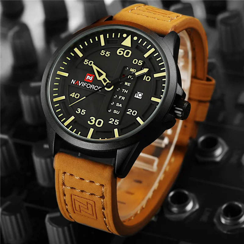 NAVIFORCE мужские часы Дата Неделя спортивные лучший бренд Роскошные военные