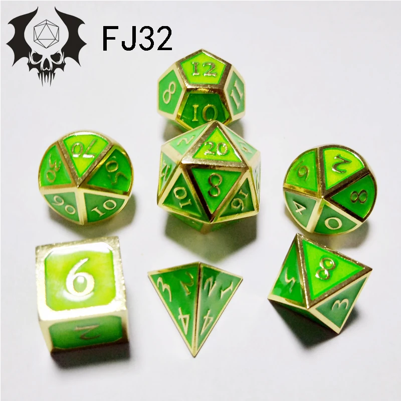 7 шт./компл. мульти-сторонний набор игральных костей из металлического сплава