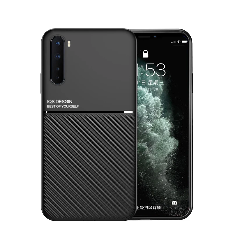 

Luxury Silicone Car Magnetic Holder Phone Case For OnePlus7 7T 8T 8 Pro For OnePlus Nord Leather Protection Cover
