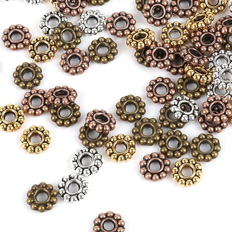 50 шт./лот 100 Античное золото колесо в форме цветка металлические шармы россыпью