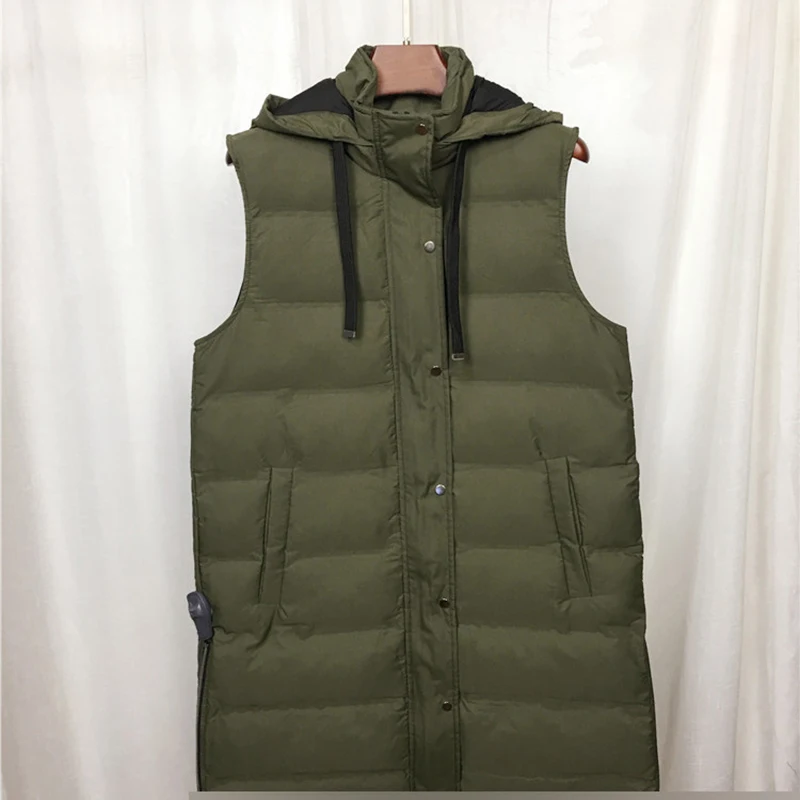 Autumn and Winter ZA New Fashion Cotton Vest Women Collar Hooded Zipper Pocket Sleeveless Casual Loose Warm Cotton Vest Coat - Color: 1