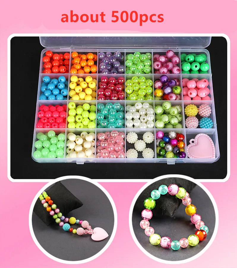 Браслет Пластик DIY акриловые бусины набор аксессуаров Игрушки для девочек