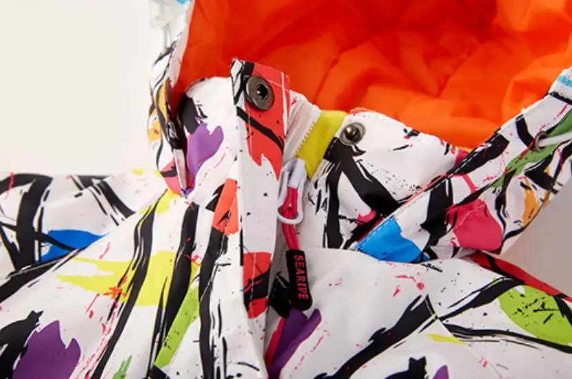 

2021 Winter Overall For Children Hooded Print Thicker Warm Snow Wear Jumpsuits For Boys Girls Kids Clothes Waterproof Parka A685