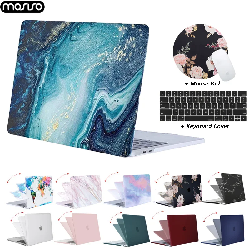 Прозрачный жесткий чехол MOSISO для Macbook Air 13 Retina Pro 15 A2159 A1706 A1989 New A1932 A2179 с бесплатной