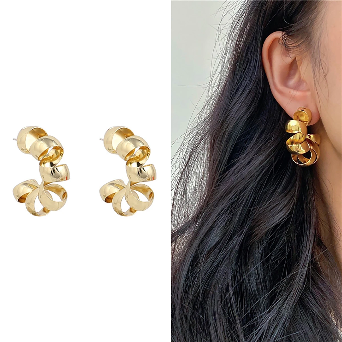 

Женские металлические серьги-кольца AENSOA, большие круглые серьги-кольца в стиле панк, аксессуары для женщин, 2021