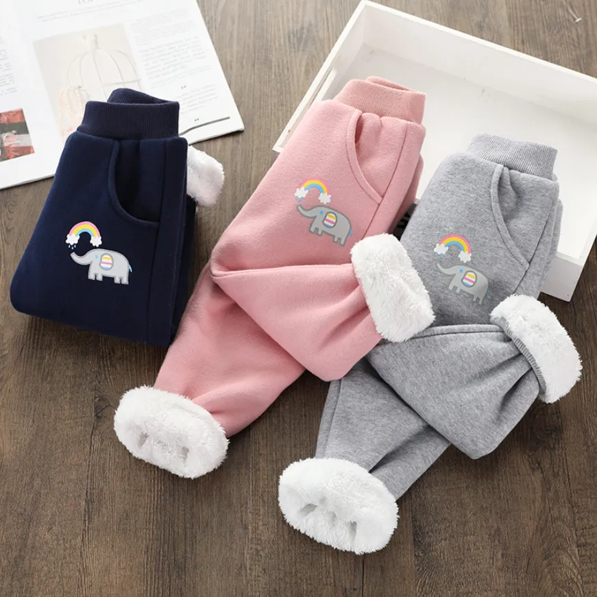 Детские штаны осень зима детские леггинсы Дети брюки теплые бархатные плотные