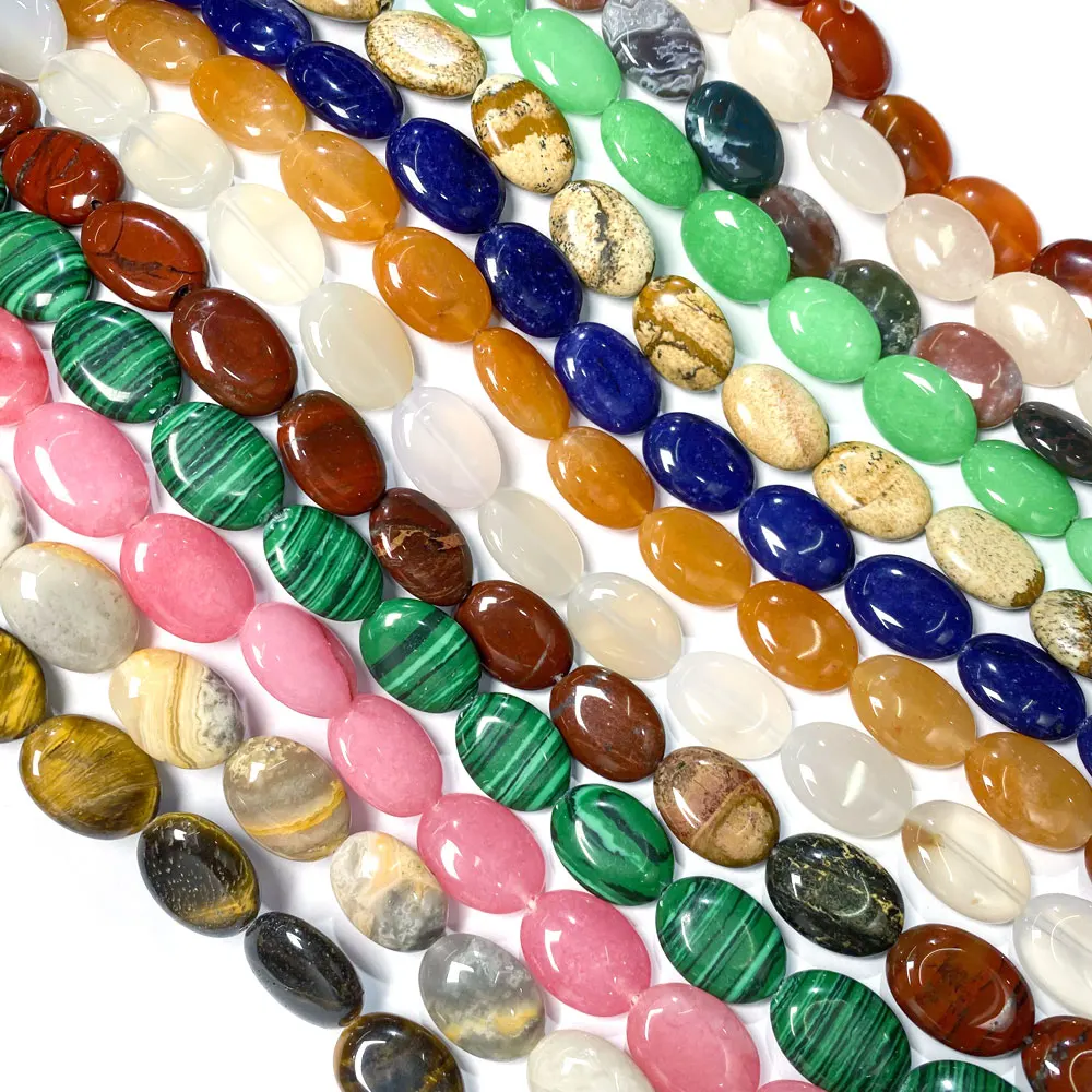 

New 22pcs Natural Stone Beads Egg Shape Beads Fashion and Charms For Making DIY Jewelery Necklace Accessories Size 13x18mm