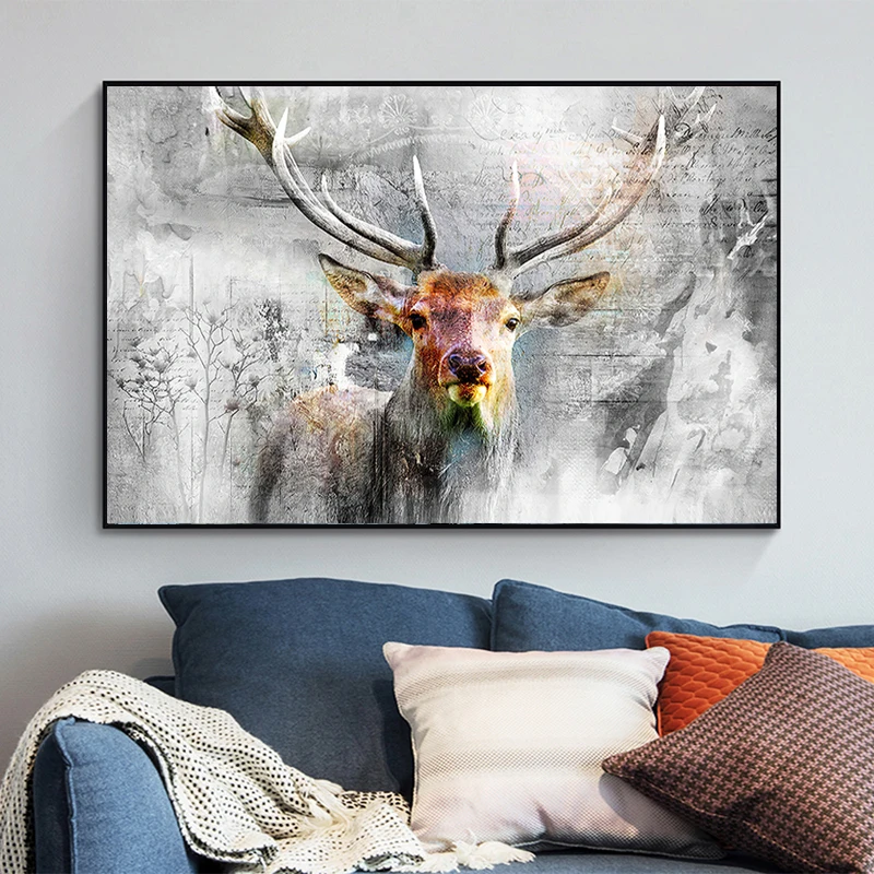 

Modern Animal Elk Deer Art Canvas Paintings Posters and Prints Wall Art Picture for Living Room Home Decoration Cuadros No Frame