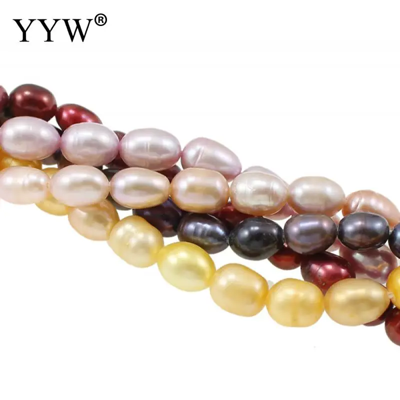 

100strands/Bag Cultured Rice Freshwater Pearl Beads Mixed Colors 6-7mm 0.8mm 15.7Inch/Strand for DIY Bracelet Necklace Jewelry