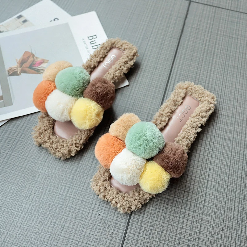 Новинка сезон осень стильные женские домашние тапочки обувь на искусственном