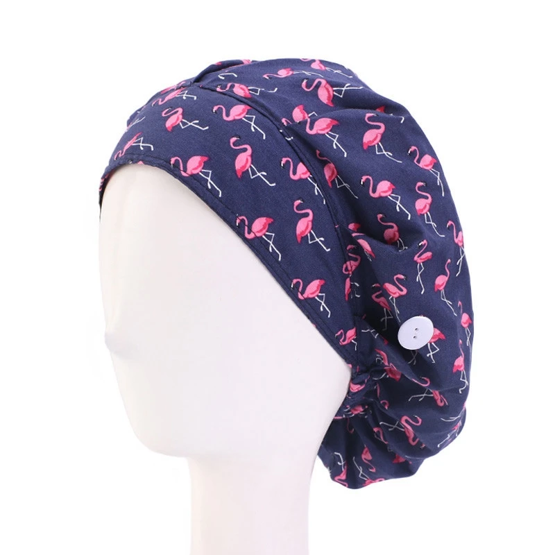 

Модная женская шапка-скрабы с пуговицами, впитывающие пот аксессуары для косметолога, шапки для красоты домашних животных, шапки для здоров...