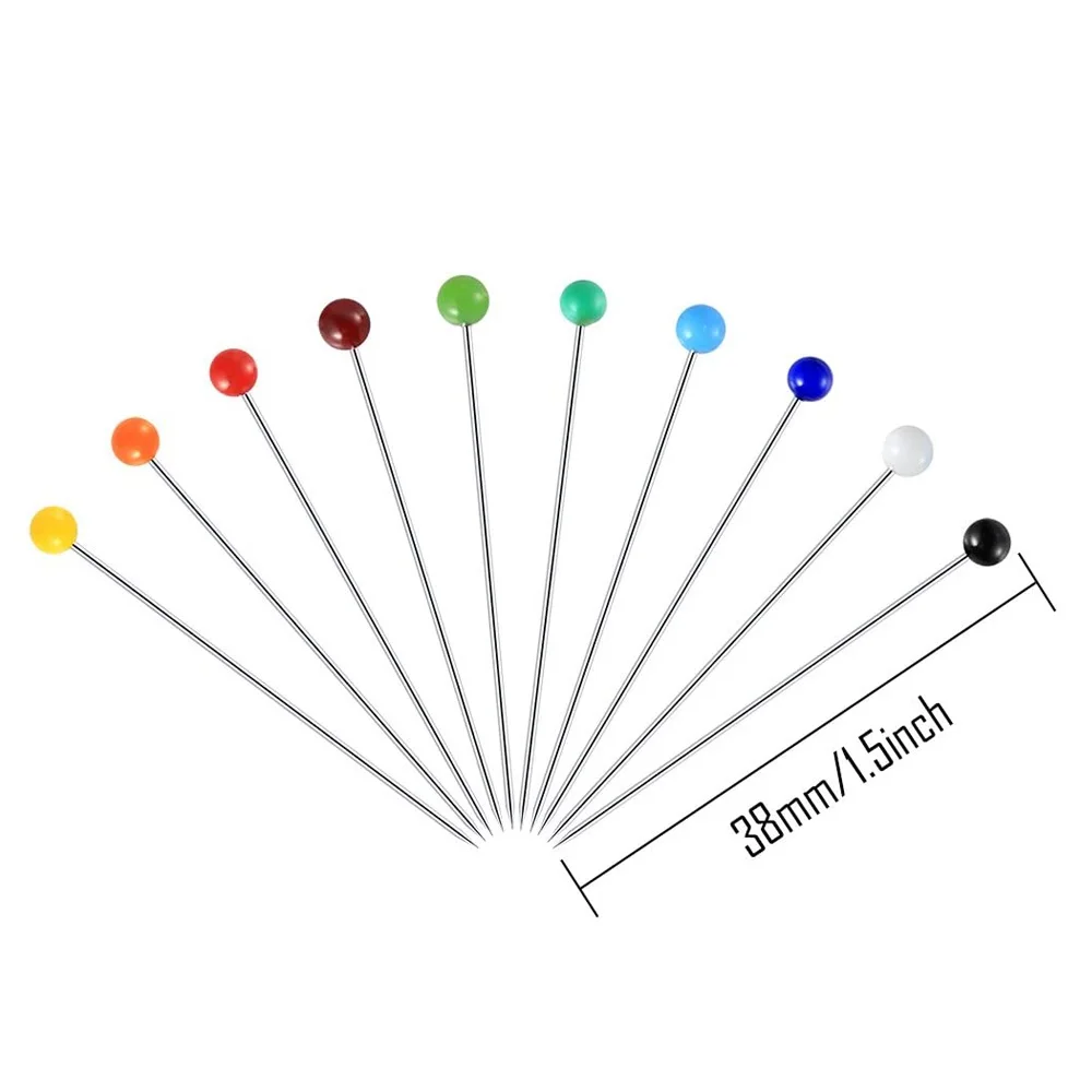 

100Pcs Sewing Pins Glass Ball Head Push Pins Straight Pins For Dressmaking Jewelry Decor DIY Sewing Tools