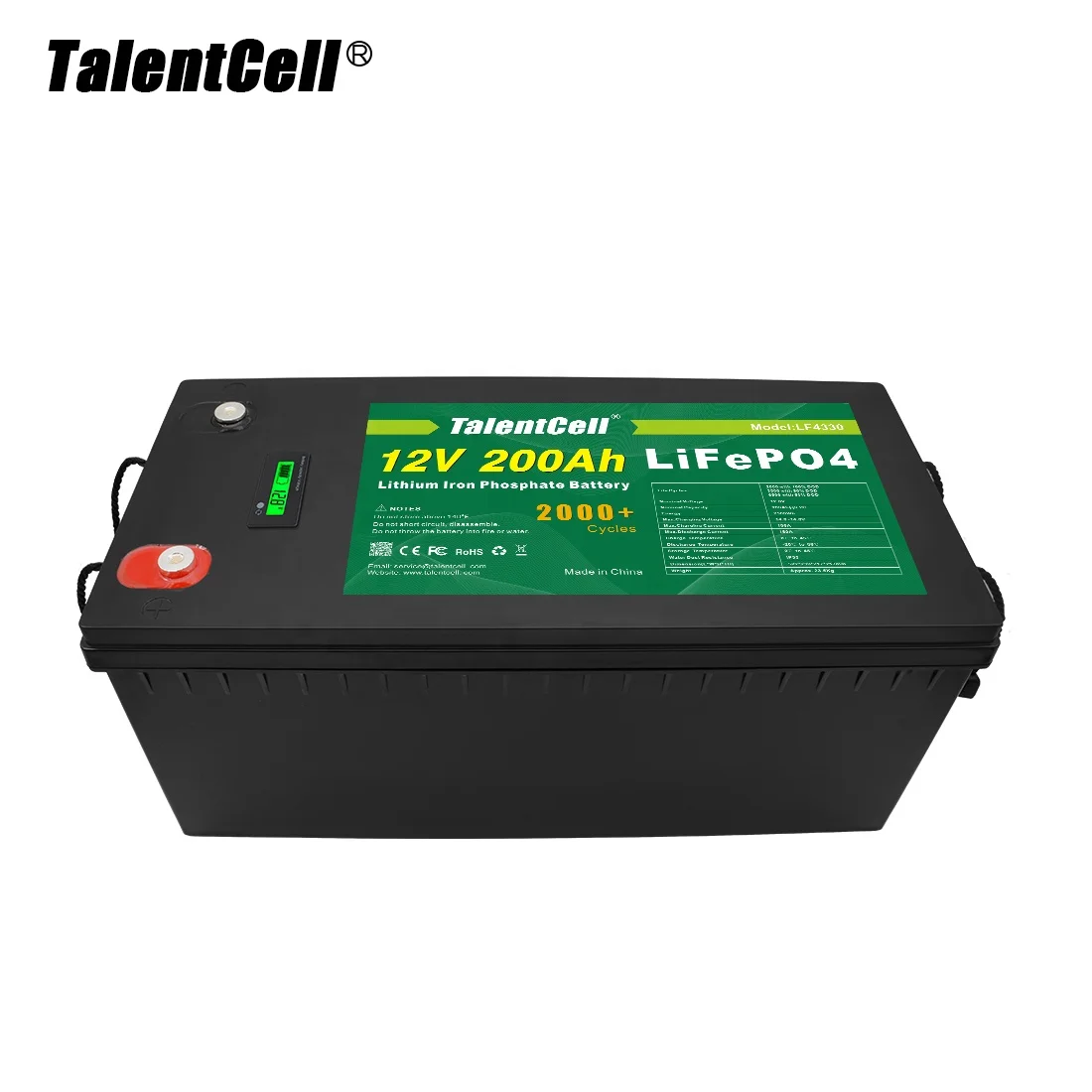 

TalentCell Rechargeable Lithium Ion Batteries Storage Solar Deep Cycle 12V Lifepo4 200Ah Battery