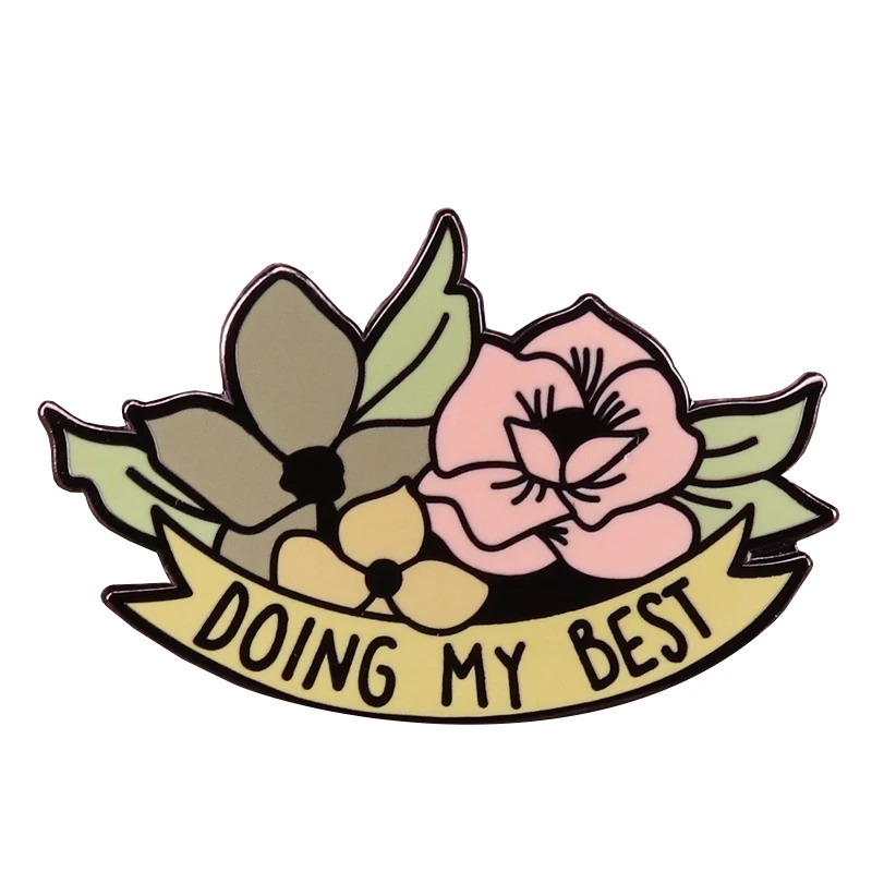 Милый цветочный отворот булавка положительное вдохновение напоминание о