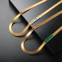 zmfashion luxury zircon snake chain choker necklace colorful blade necklace for women party jewelry wholesale gift 2021 trendy