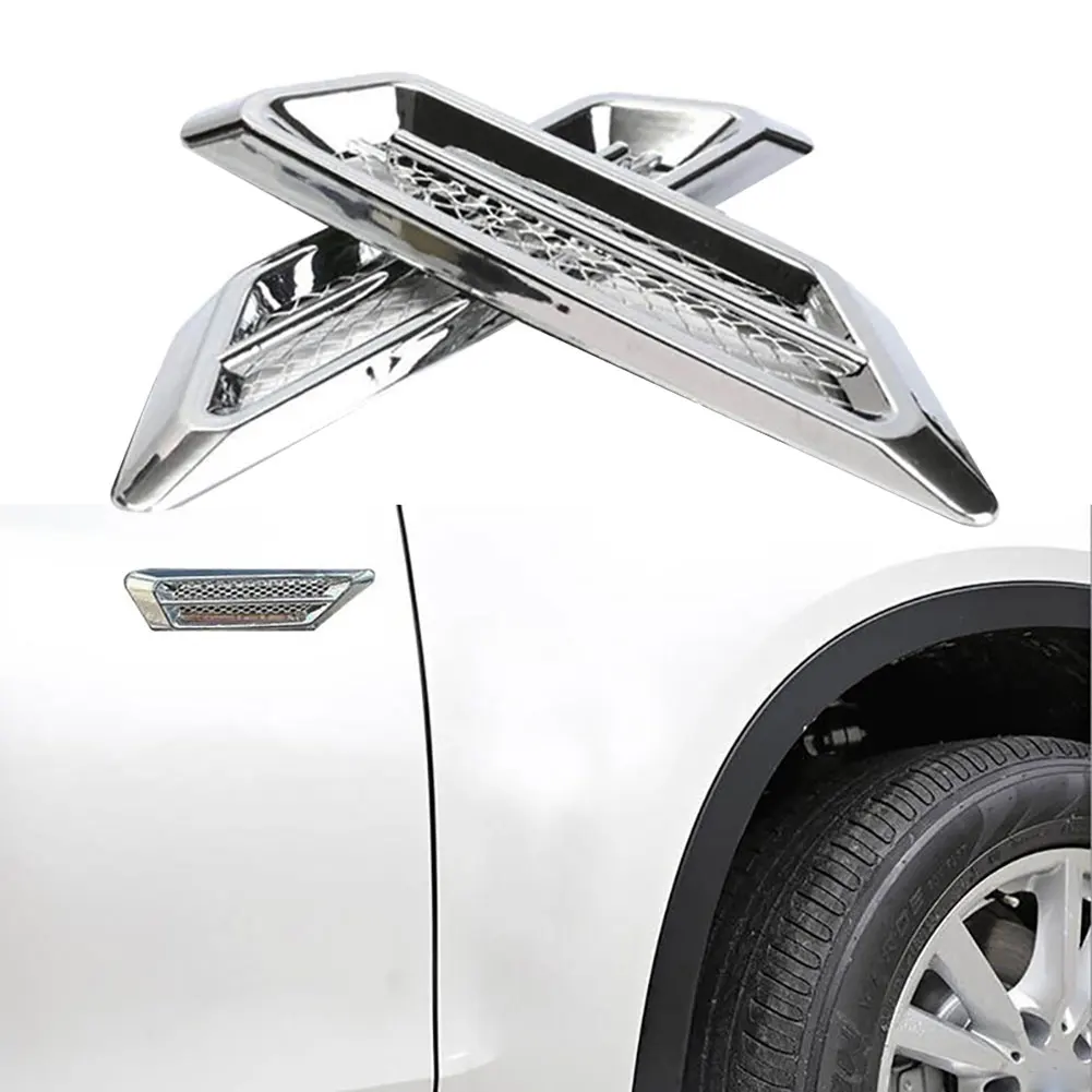 2Pcs Car Vehicle Body Fender Side Air Flow Vent Fake Intake Grille Sticker Decor Interior Accessories Automobiles Boutique | Автомобили и