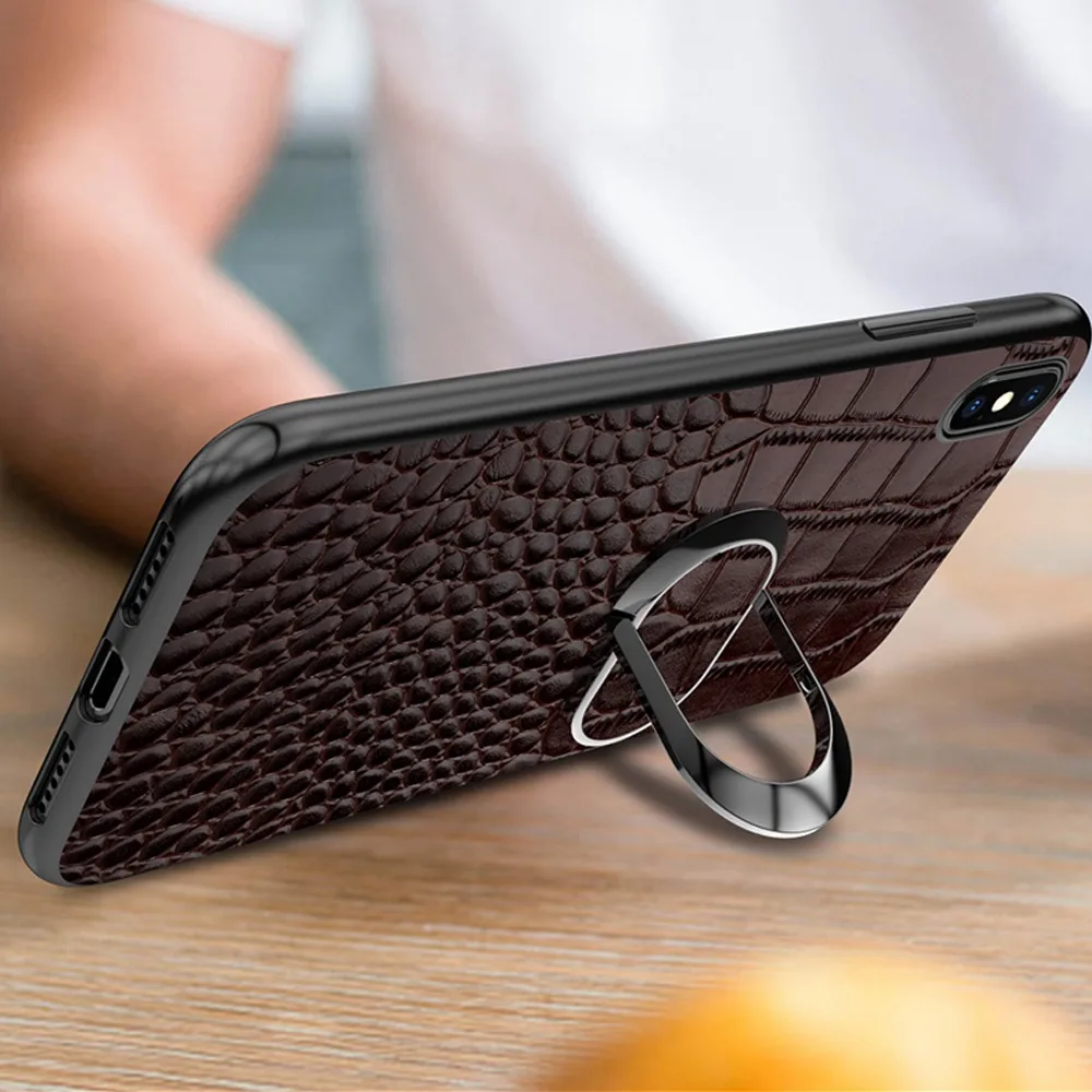 Чехол KISS с магнитным кольцом чехол для телефона iPhone XS MAX XR X 7 8 Plus из натуральной