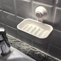 klx high quality suction cup soap box bathroom drain soap rack creative double layer soap shelf home storage organizer holder