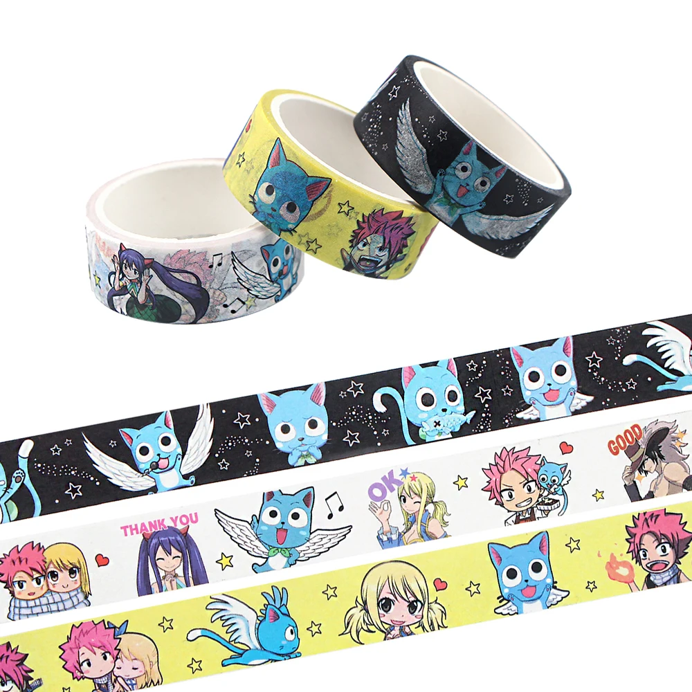 

Декоративные клейкие ленты для скрапбукинга, бумажные стикеры в стиле аниме «Сказочный хвост» канцелярские принадлежности жизнь «сделай с...