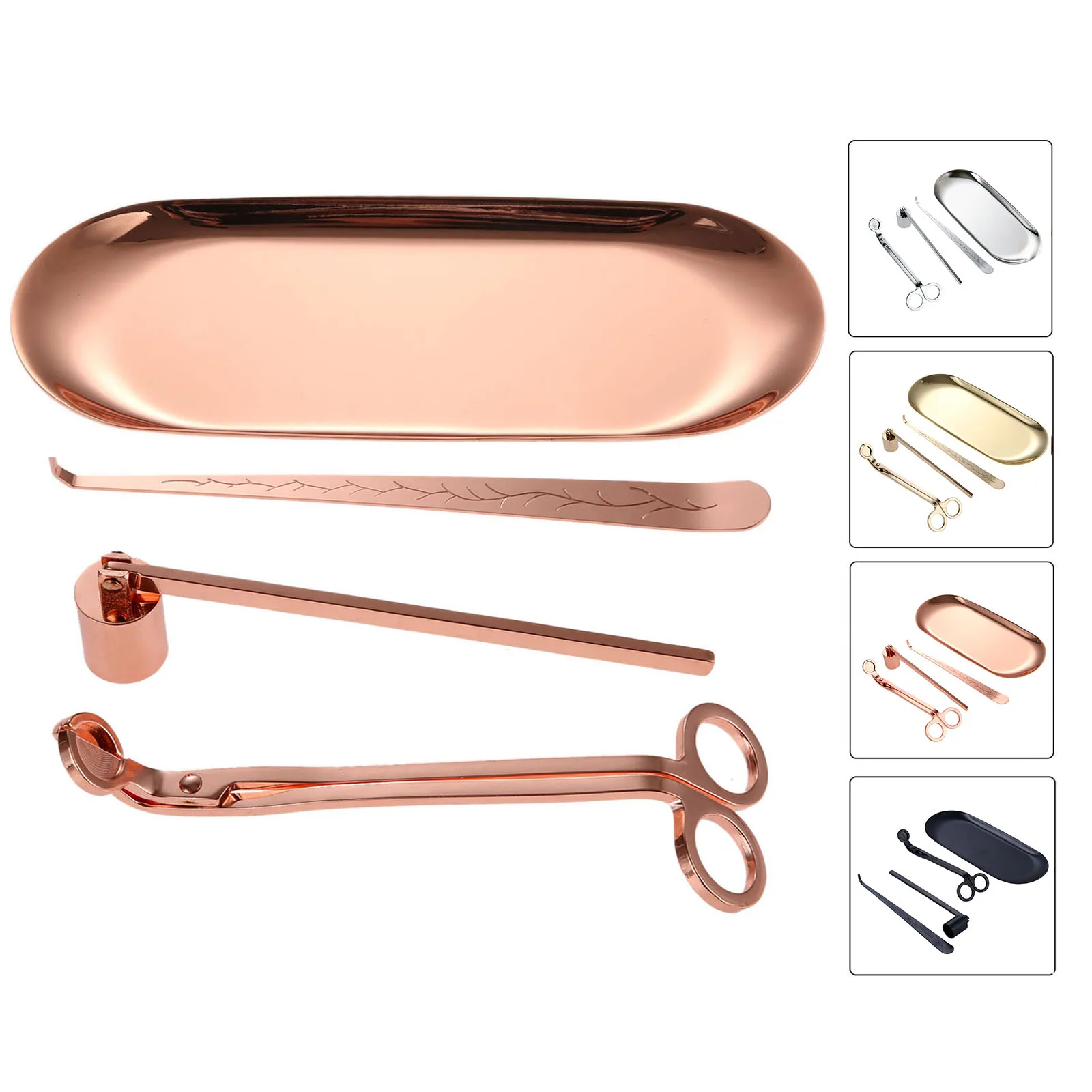4pcs/set Candle Car Kit Wick Trimmer Dipper Snuffer Storage Tray Care Repair Tool Home Decor | Дом и сад