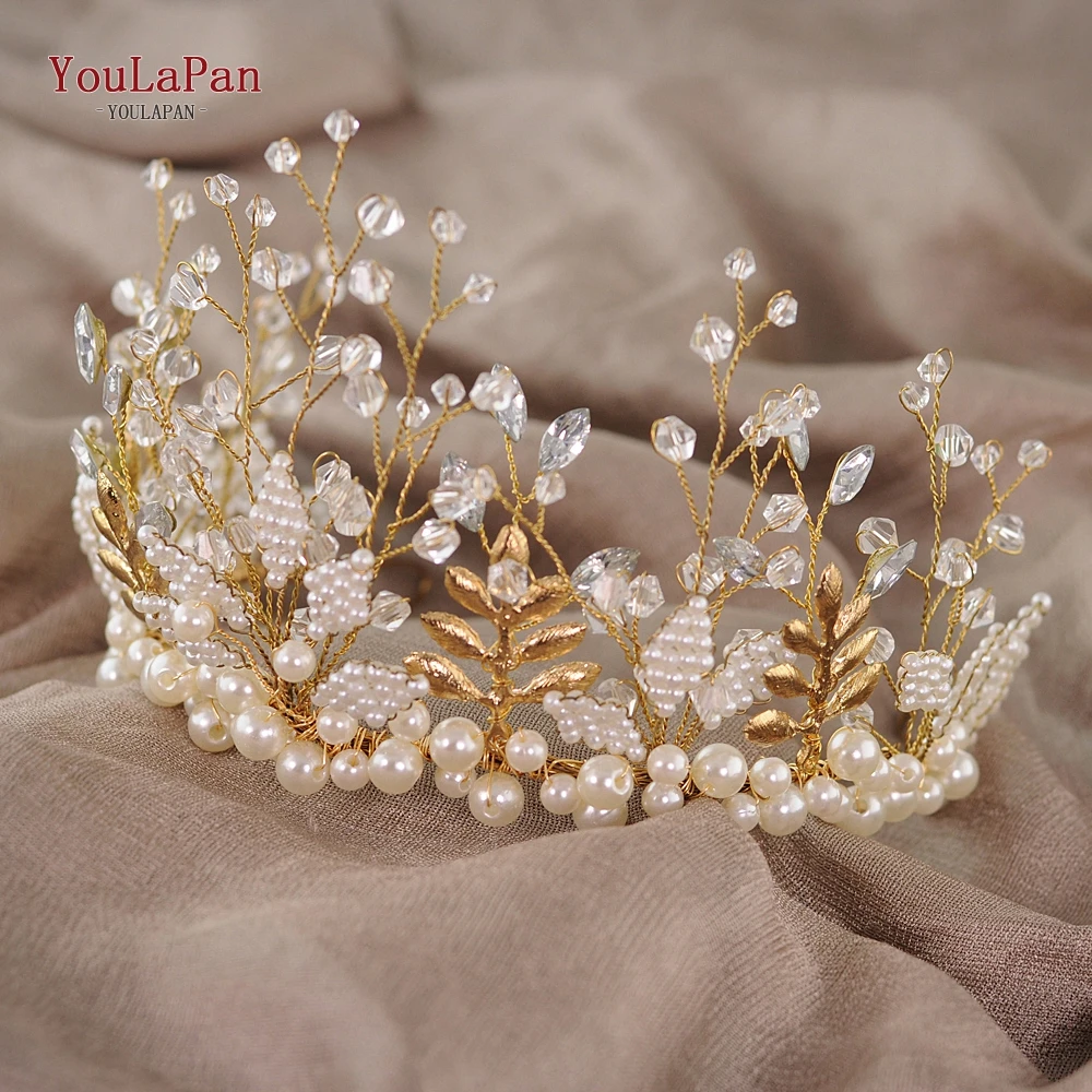

TOPQUEEN HP196 Bridal Crown and Earring Bridal Tiara Pearls Wedding Hairband Bridal Headwear Hair Jewelry Hair Accessories