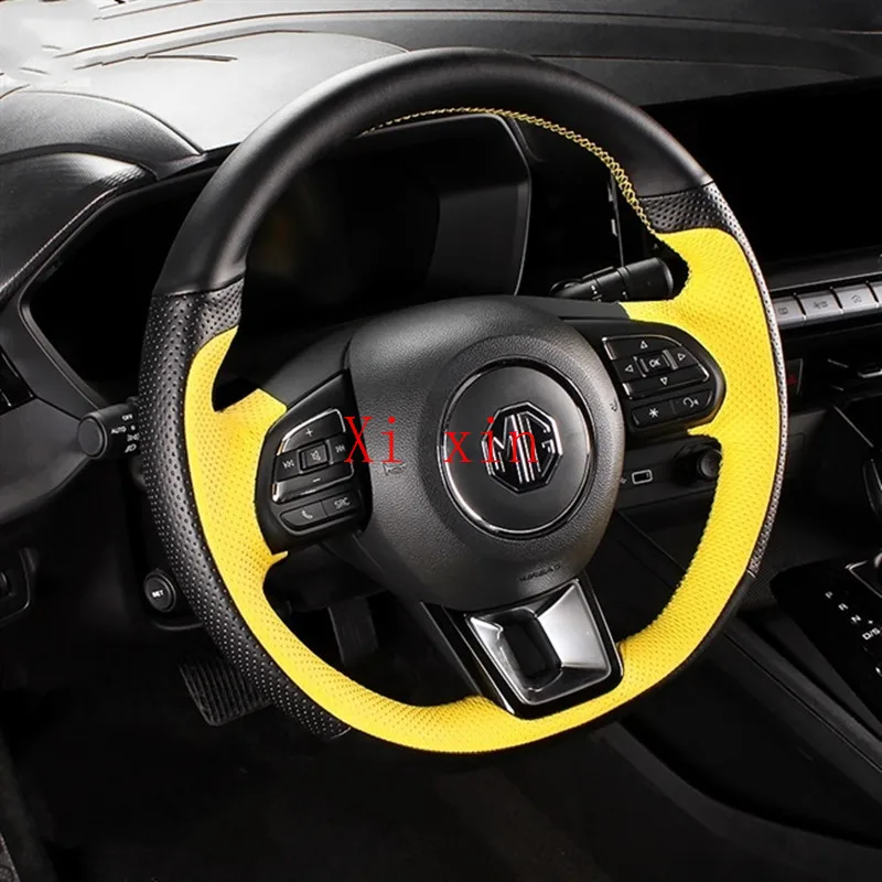 

For MG5 2021 Customized leather interior special hand-sewn steering wheel cover car accessories