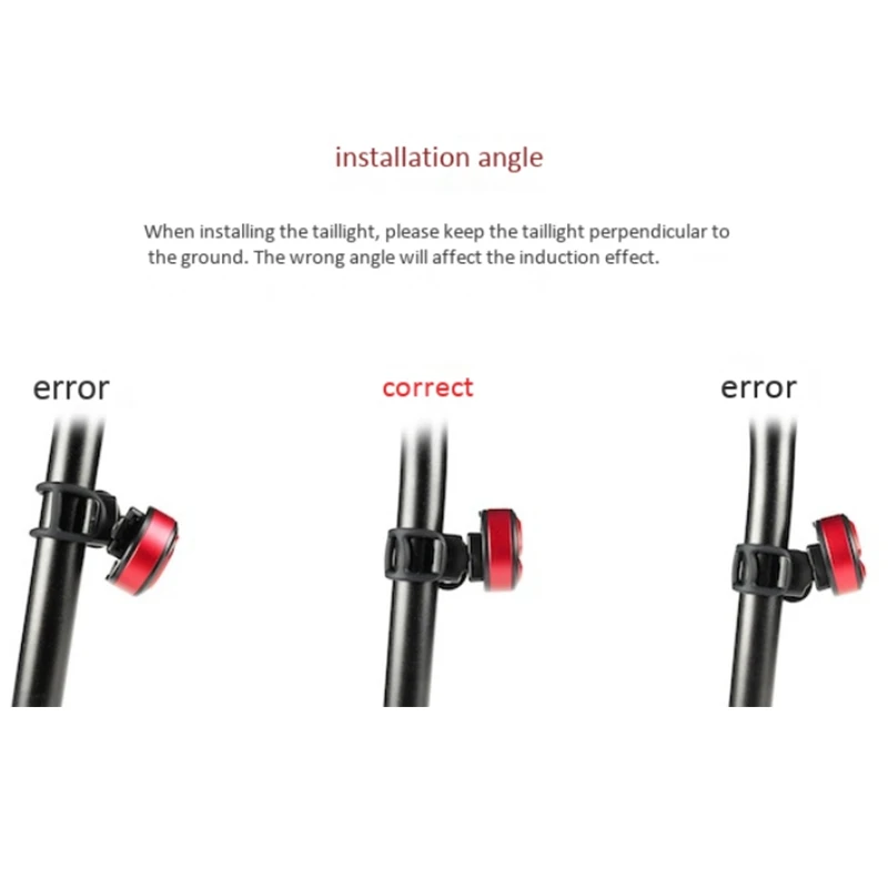 

ELOS-ligent Induction Brake Tail Light Mountain Bike Light USB Charging Night Riding Warning Light