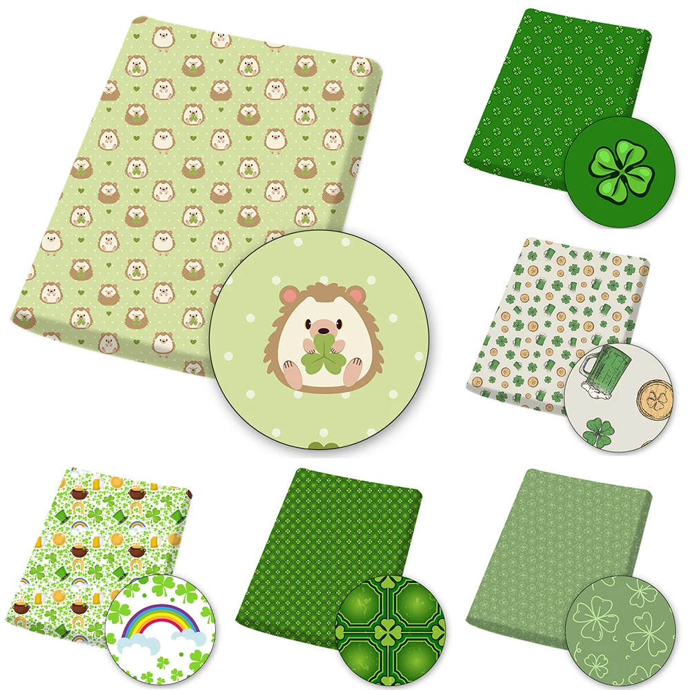 1 шт. хлопковая ткань с принтом клевер 45x145 см | Дом и сад