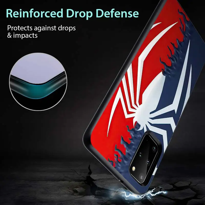 

Marvel Spider man sign for Samsung Note 8 9 10 20 M02 M10 M10S M20 M21 M30 M31 M31S M40 M60S Ultra Plus Black Phone Case