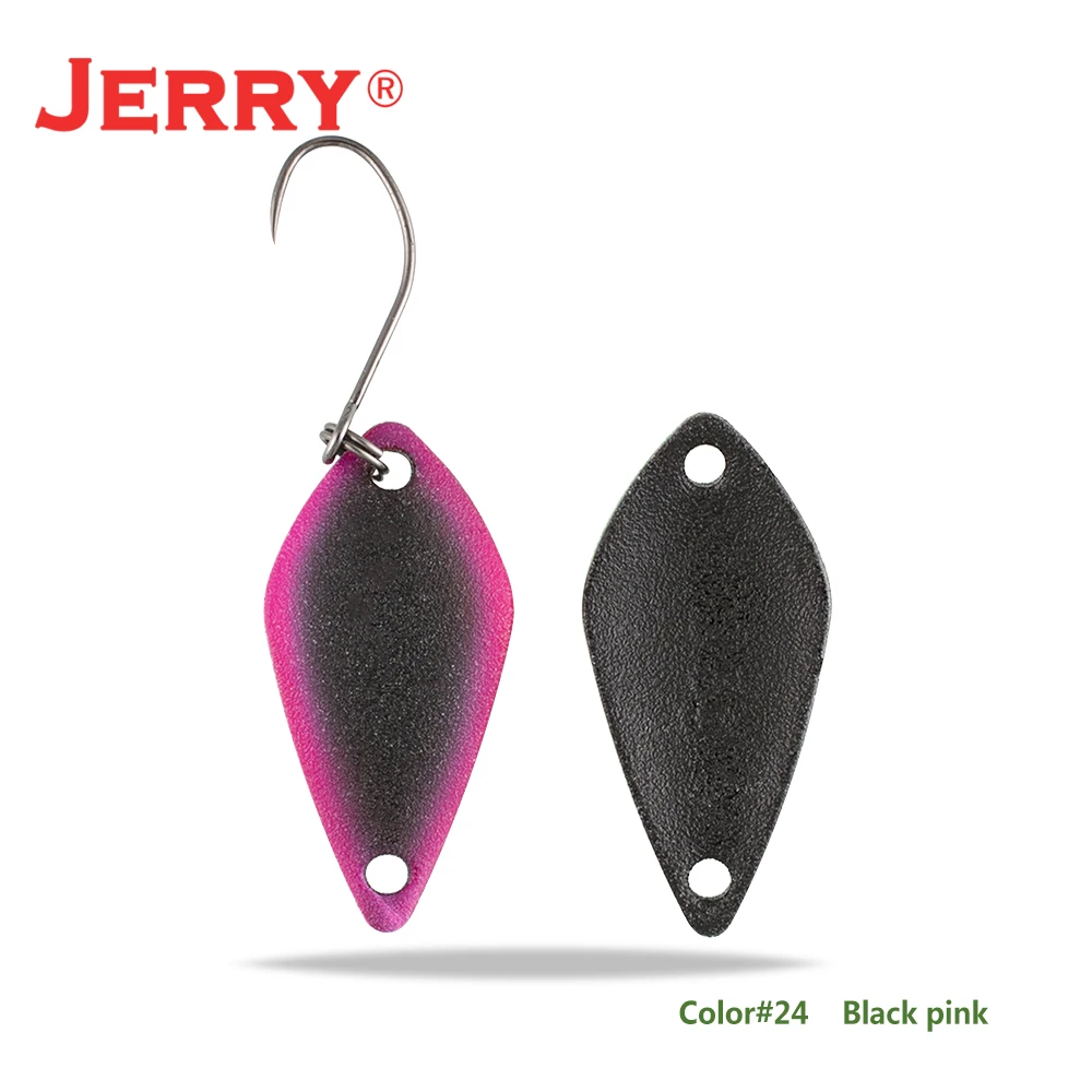 Jerry 2,5 г 3,5 г 5,5 г маленькие микро рыболовные ложки форель Колеблющаяся блесна для рыбалки Спиннер приманка двухсторонний цвет - Цвет: black pink