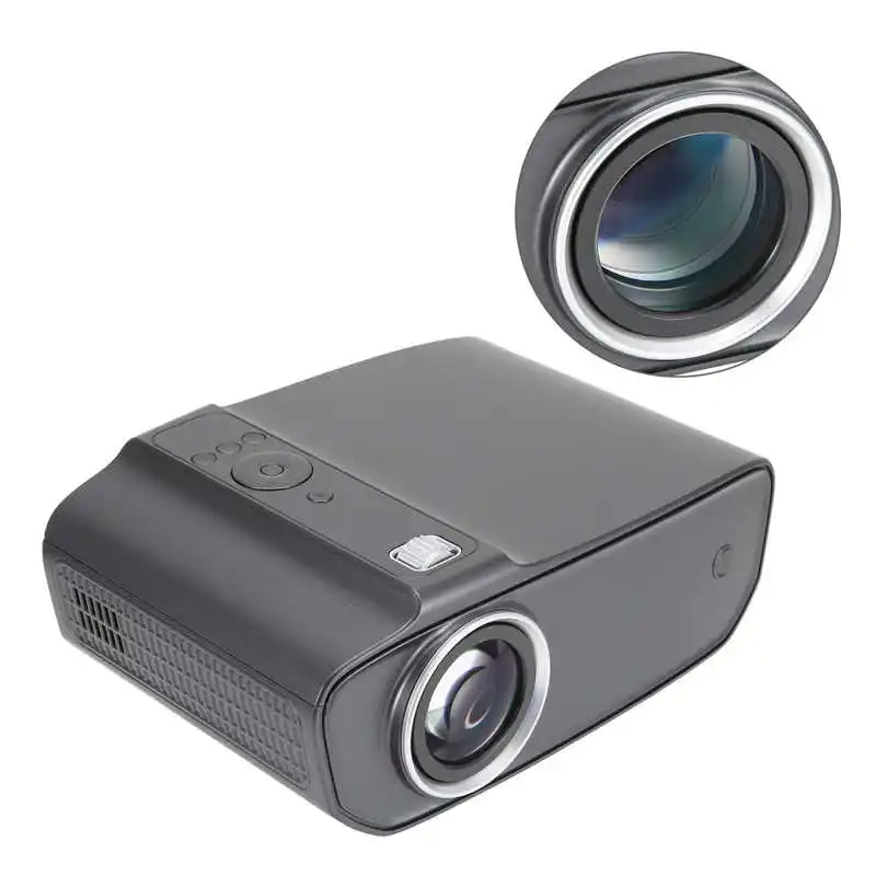 

Портативный домашний мини-проектор 1080P Full HD, светодиодсветодиодный жемчужно-серое проекционное оборудование для офиса и домашних встреч