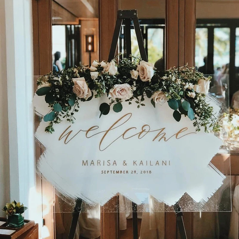 Оргстекл Свадебный знак приветствия на заказ акриловый вход альбом для