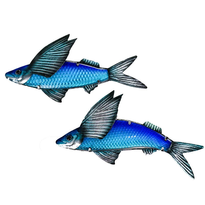 Металлическая стеклянная стена в виде летающей рыбы для украшения дома и сада