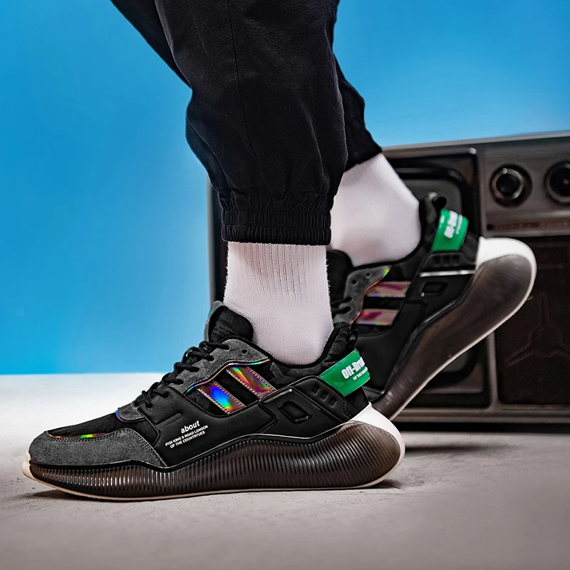 

Fashion Men Casual Shoes Comfortable Flats Sneakers Outdoor Walking Footwear Male Sports Trainers Reflective Sneakers Youngers