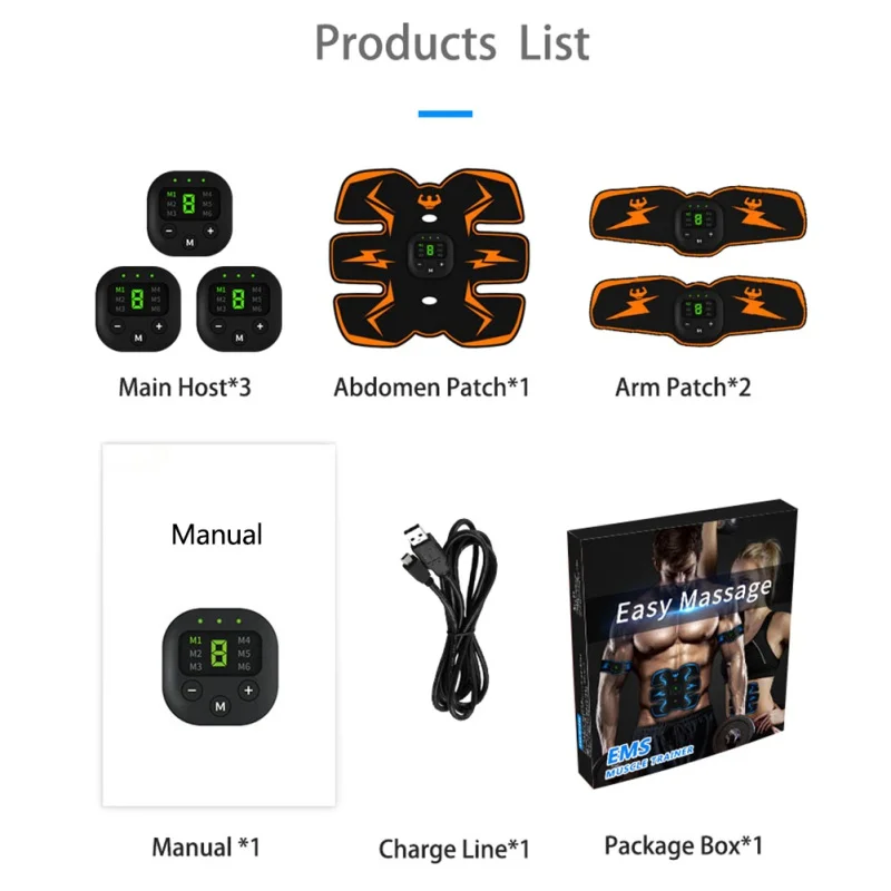 Muscle Stimulator Body Belt Unisex Stickers Massager Training Shaping Slimming Trainer Smart Fitness Abdominal | Спорт и развлечения