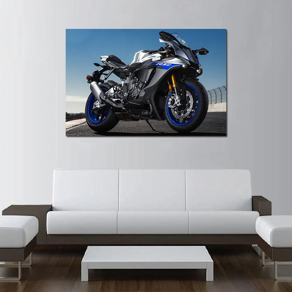 Yamaha YZF-R1M супер мотоцикл фото настенный плакат Картина на холсте настенные